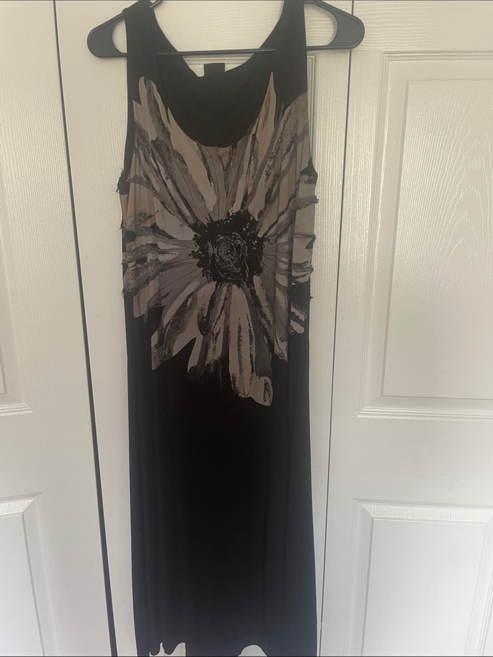 Tribal sleeveless dress, ankle length. Beautiful artwork on front